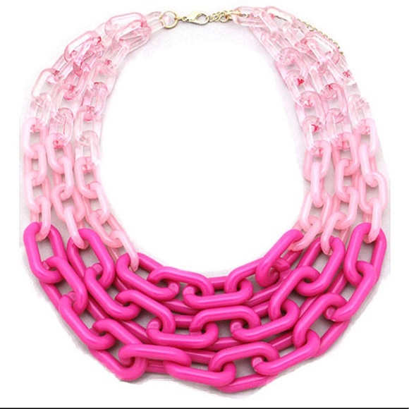 Ombre Resin Long Layered Links Necklace-NWT-Boutique - Picture 2 of 4